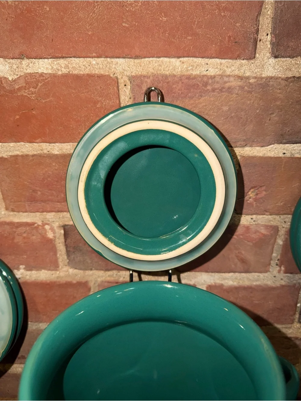 Teal Green Ceramic Airtight Canister Set with Wooden Spoons Cookware